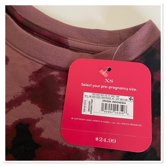 Women’s Match Back Maternity Sweatshirt by Isabel & Ingrid XS NWT - Picture 4 of 4